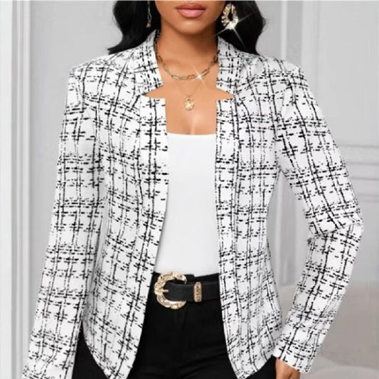 Women's Fashion Graceful Personality Plaid Coat