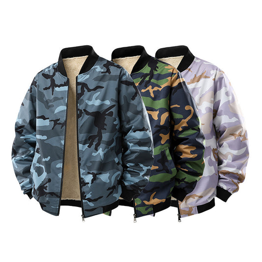Men's Fleece-lined Thickened Casual Camouflage Jacket