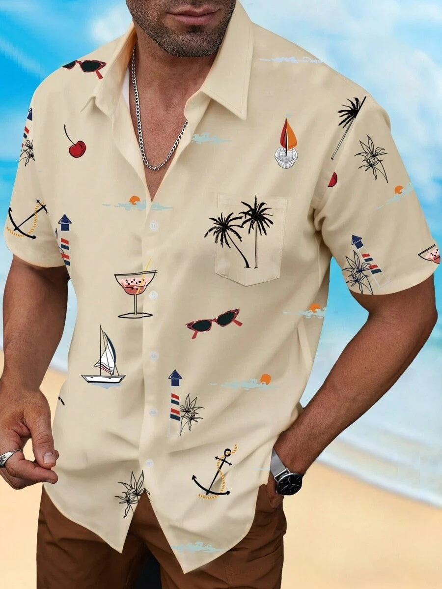 Men's Fashion Hawaiian Digital Printing Shirt