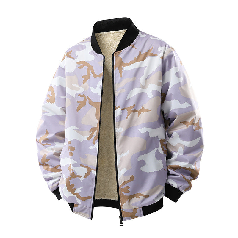 Men's Fleece-lined Thickened Casual Camouflage Jacket