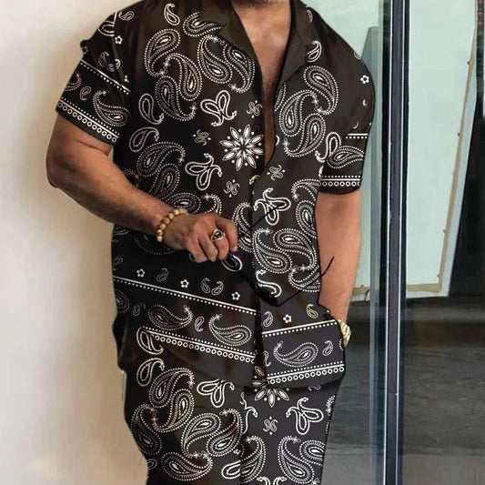 Fashion Simple Men's Short Sleeve Shirt Outfit