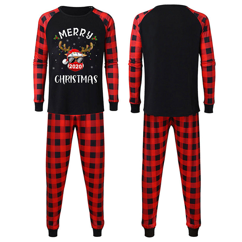Homewear Suit Long Sleeve Plaid Printed