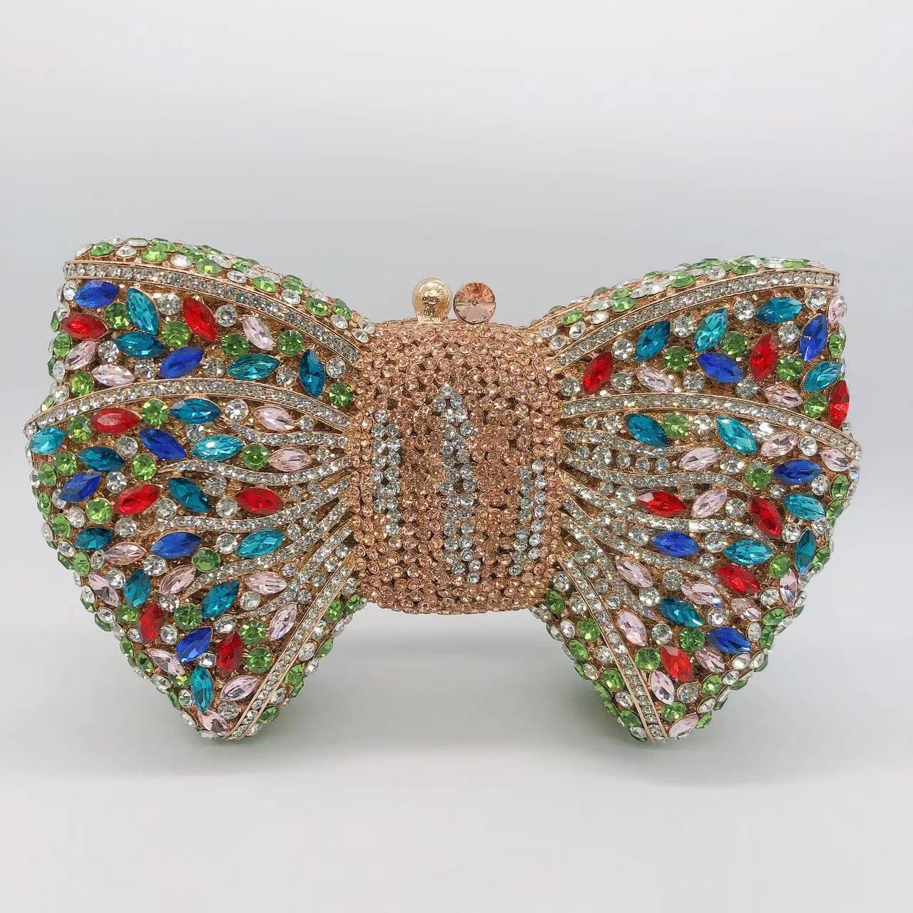 Bow Diamond Evening Bag Rhinestone Clutch