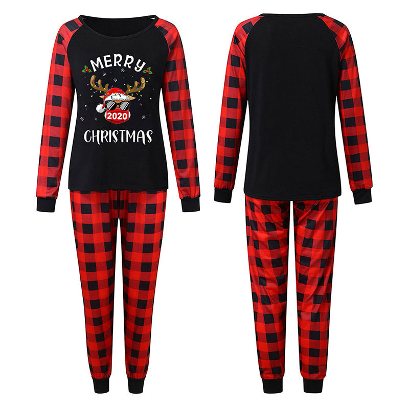 Homewear Suit Long Sleeve Plaid Printed