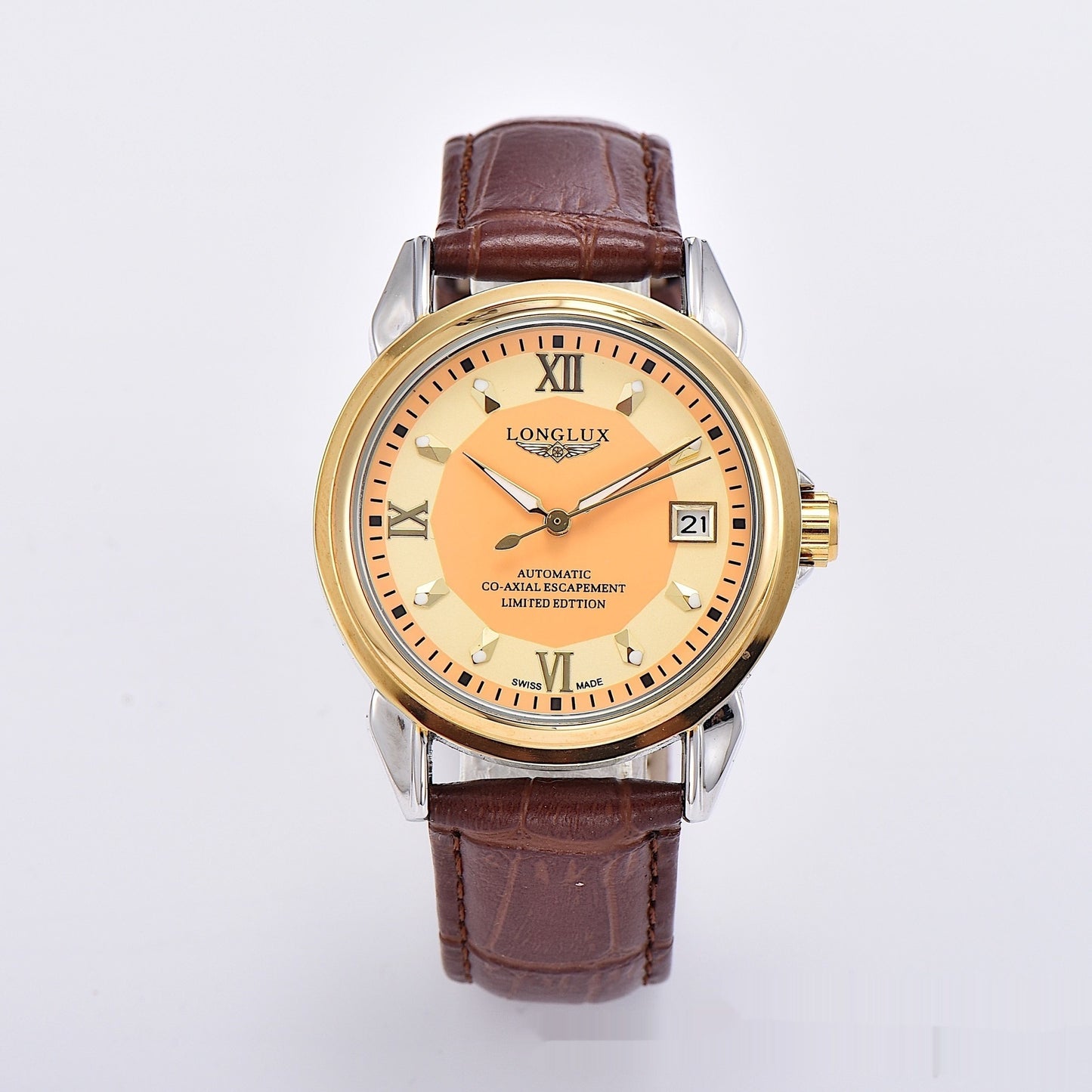 Spiral Double Snap-fastener Stainless Steel Simple Automatic Mechanical Watch