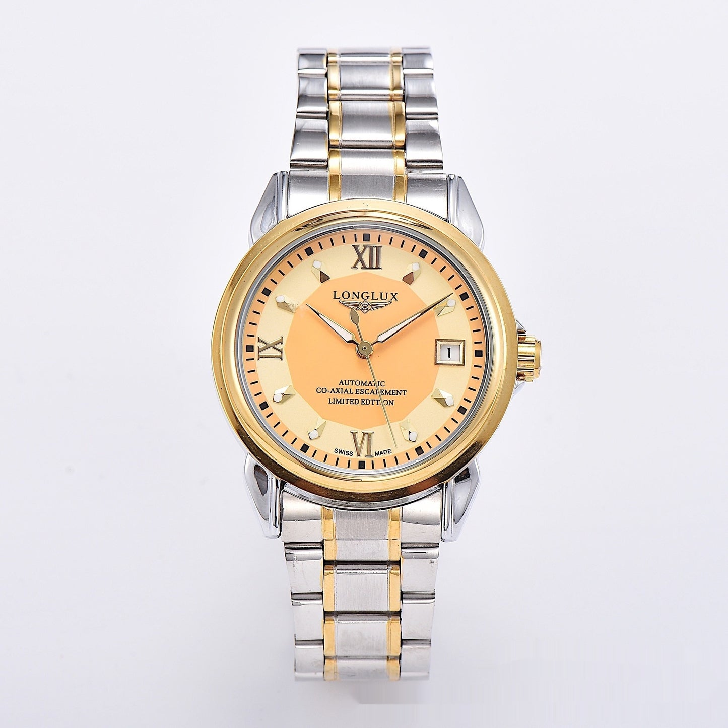 Spiral Double Snap-fastener Stainless Steel Simple Automatic Mechanical Watch