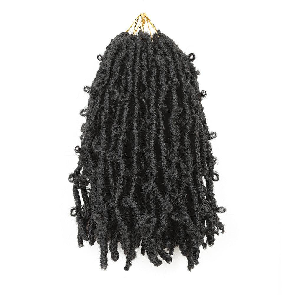 Cross-Border Wig Short Curly Hair Wrapped Tube Butterfly Song