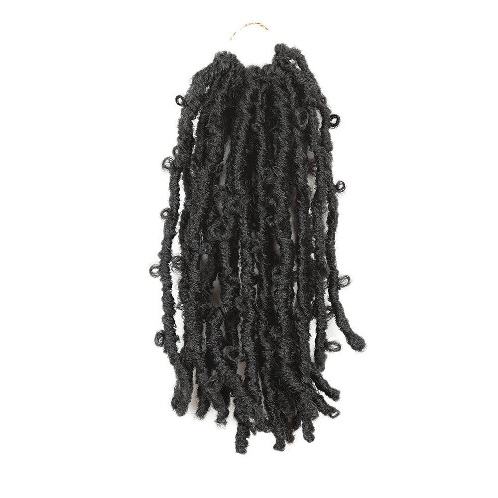 Cross-Border Wig Short Curly Hair Wrapped Tube Butterfly Song