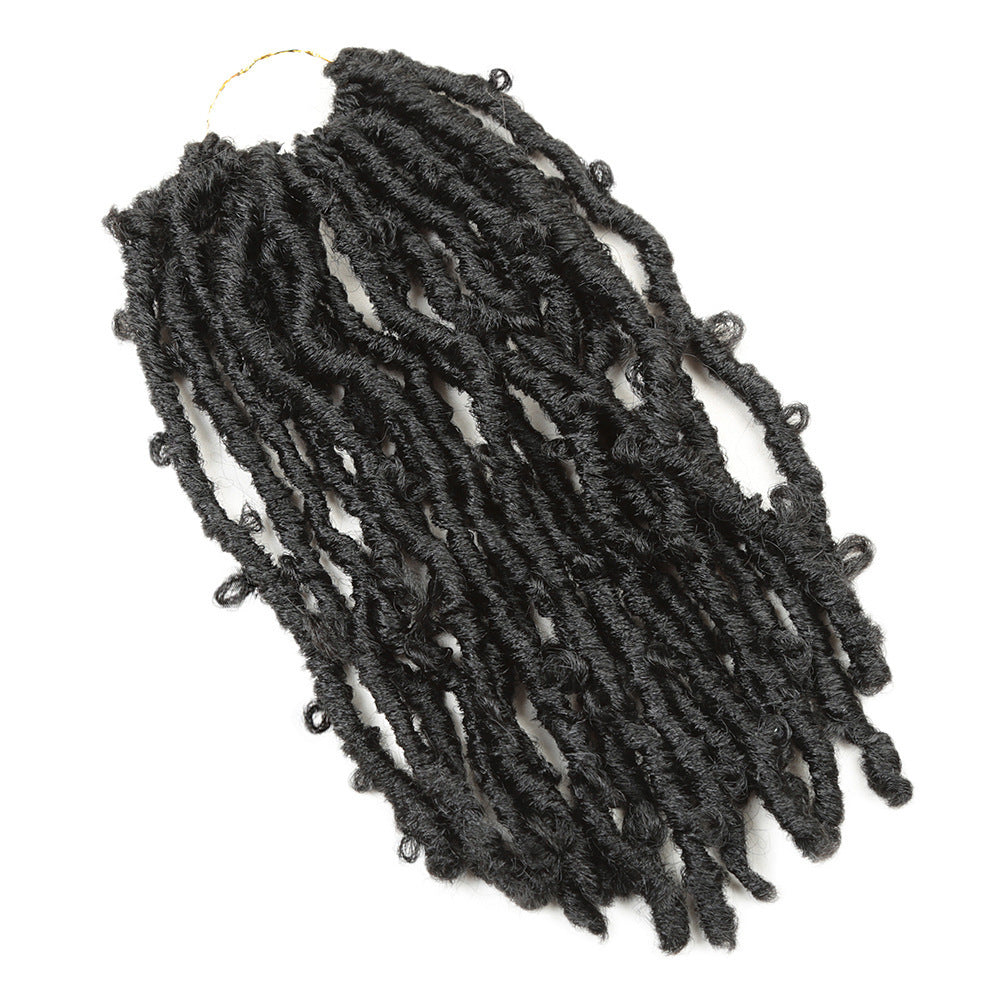 Cross-Border Wig Short Curly Hair Wrapped Tube Butterfly Song