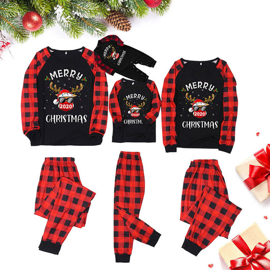 Homewear Suit Long Sleeve Plaid Printed