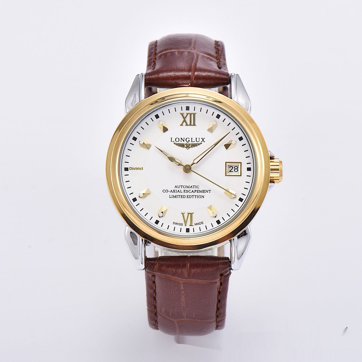 Spiral Double Snap-fastener Stainless Steel Simple Automatic Mechanical Watch