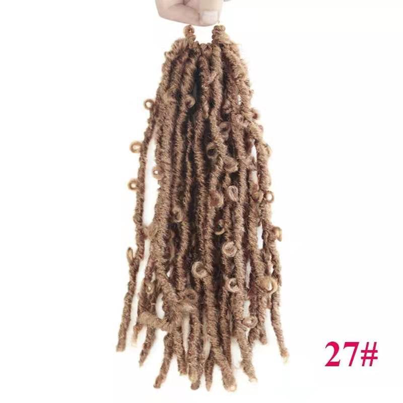 Cross-Border Wig Short Curly Hair Wrapped Tube Butterfly Song