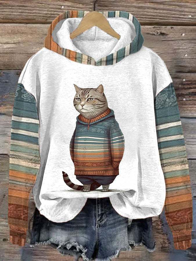 Halloween Animal Print Drop-shoulder Long-sleeve Women's Sweater