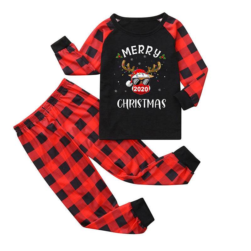 Homewear Suit Long Sleeve Plaid Printed