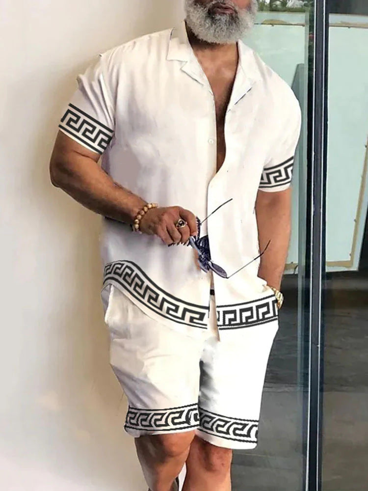 Fashion Simple Men's Short Sleeve Shirt Outfit