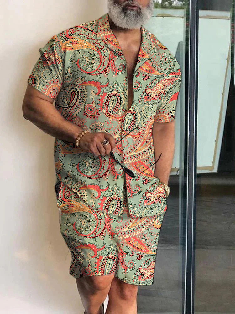 Fashion Simple Men's Short Sleeve Shirt Outfit