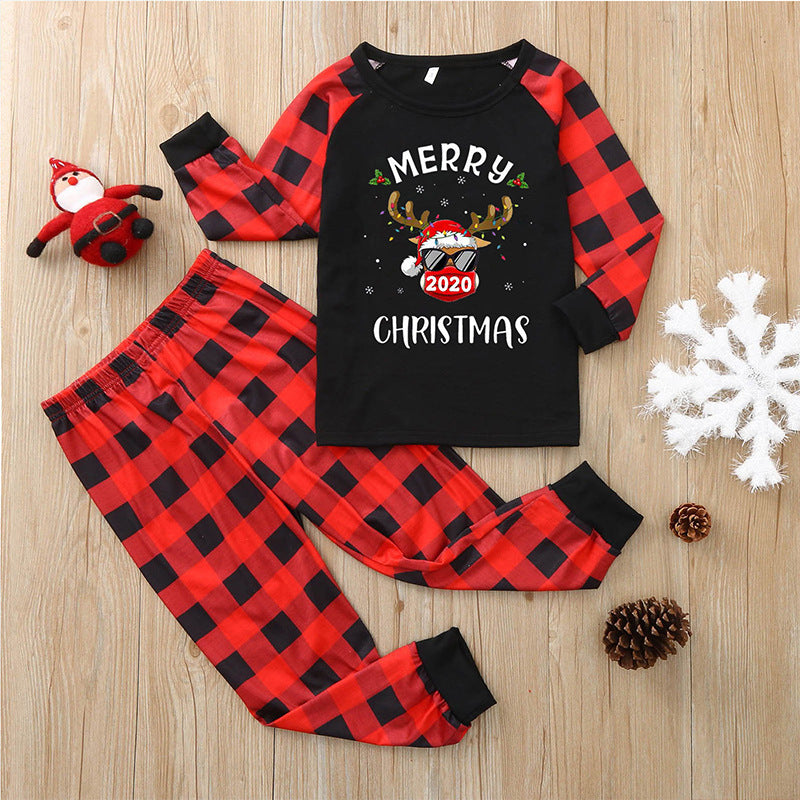Homewear Suit Long Sleeve Plaid Printed