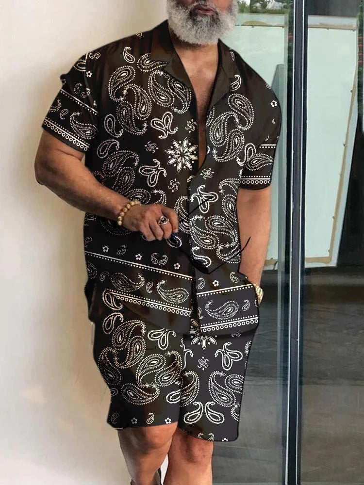 Fashion Simple Men's Short Sleeve Shirt Outfit