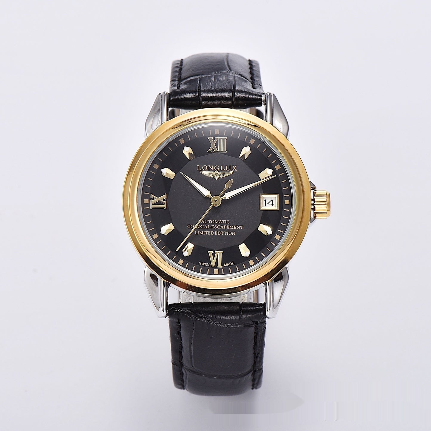 Spiral Double Snap-fastener Stainless Steel Simple Automatic Mechanical Watch