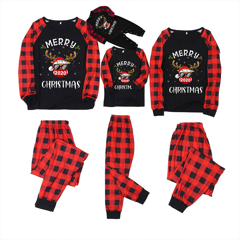 Homewear Suit Long Sleeve Plaid Printed