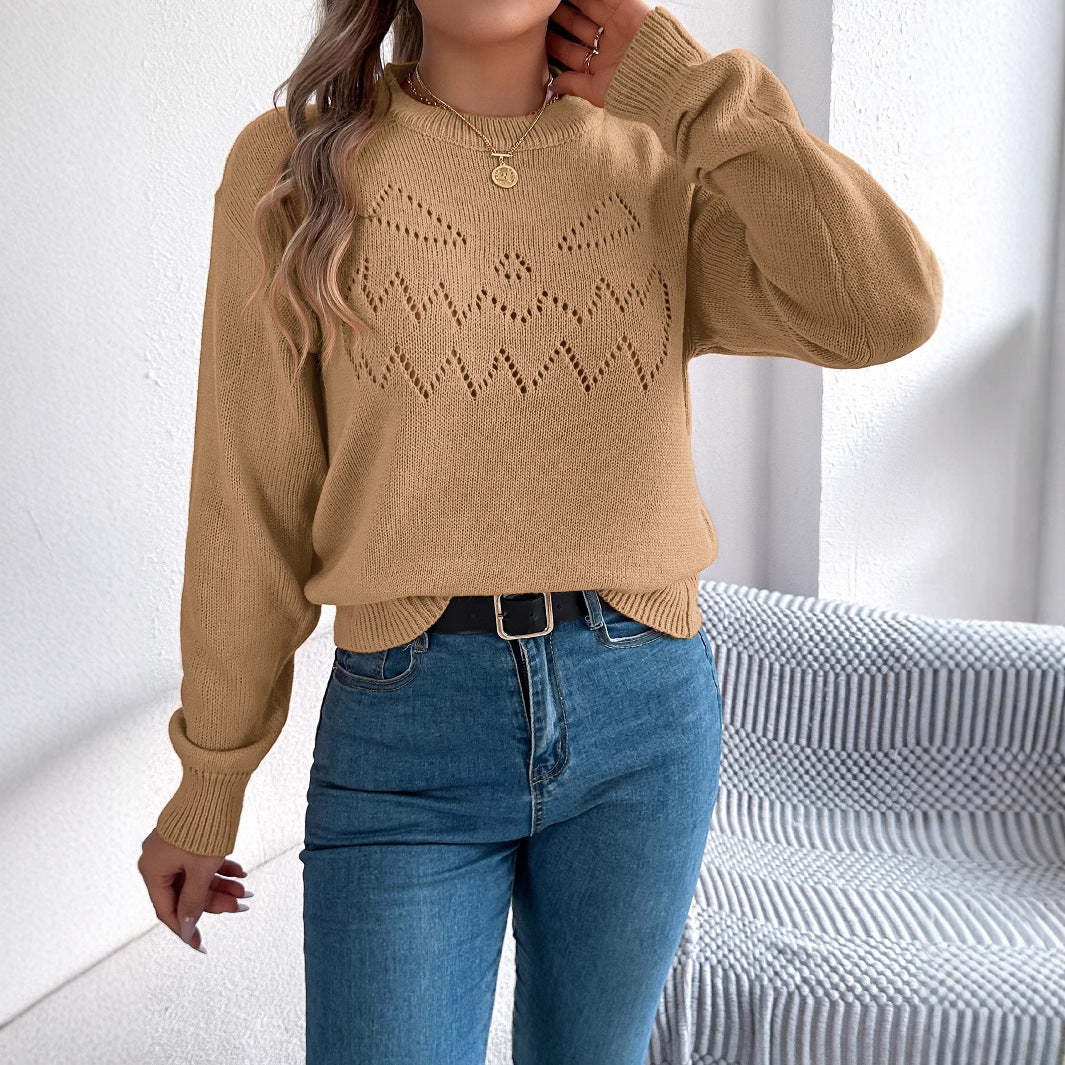 Hollow-out Lantern Long Sleeve Pullover Halloween