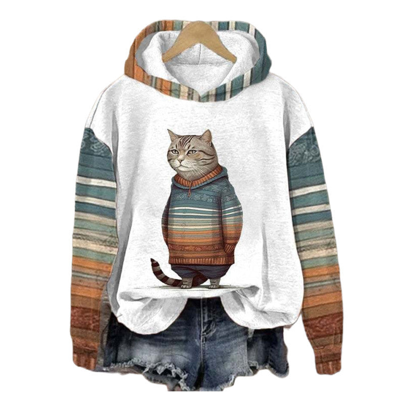 Halloween Animal Print Drop-shoulder Long-sleeve Women's Sweater